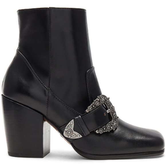Coach Black Western Buckle Bootie  Leather NEW - Picture 1 of 8